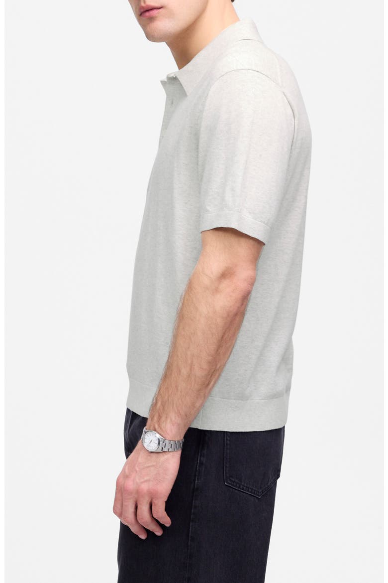 Heathered Three-Button Polo Sweater, Alternate, color, HEATHER OAT