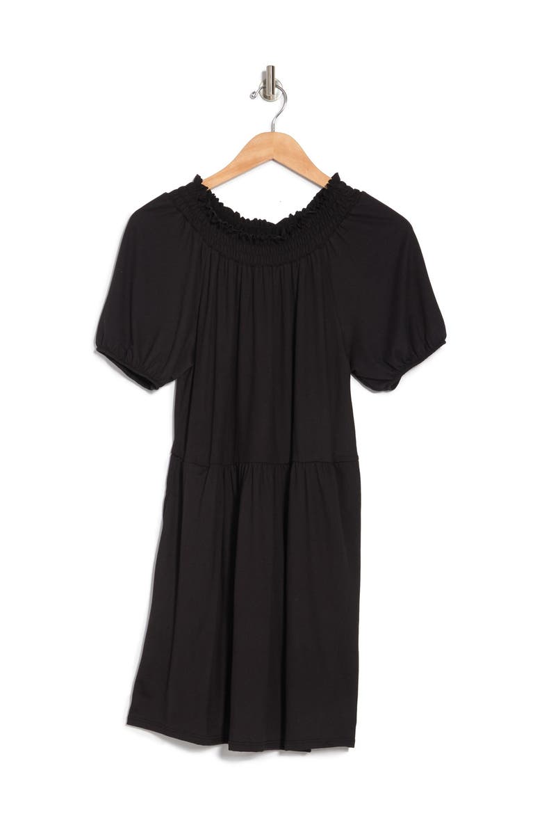 Velvet Torch Puff Sleeve Smock Dress, Alternate, color,