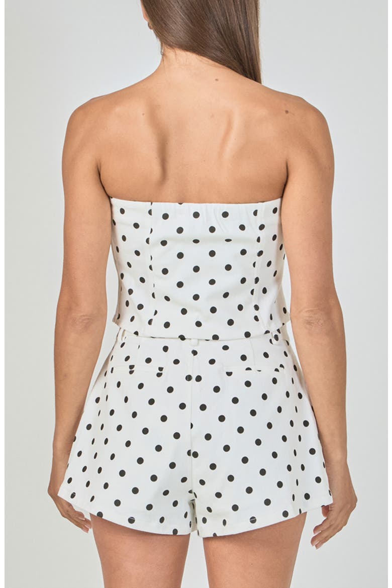 Dot Tube Top, Alternate, color, WHITE/ BLACK