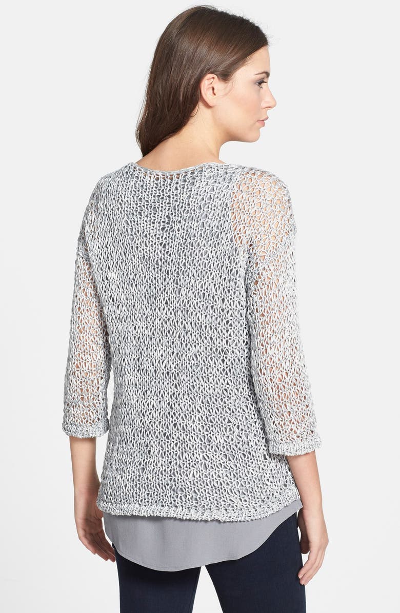 Eileen Fisher Bateau Neck Open Stitch Sweater, Alternate, color,