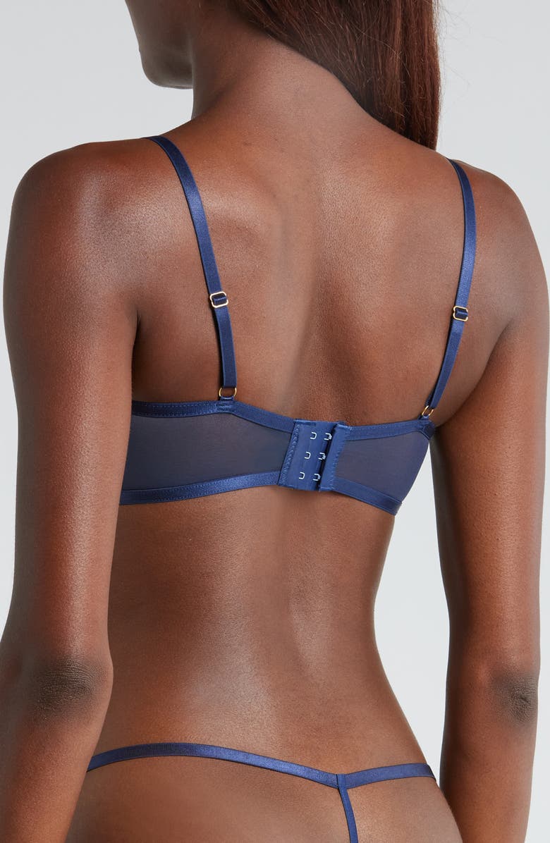 KILO BRAVA Floral Embroidered Open Cup Underwire Bra, Alternate, color, Midnight Blue