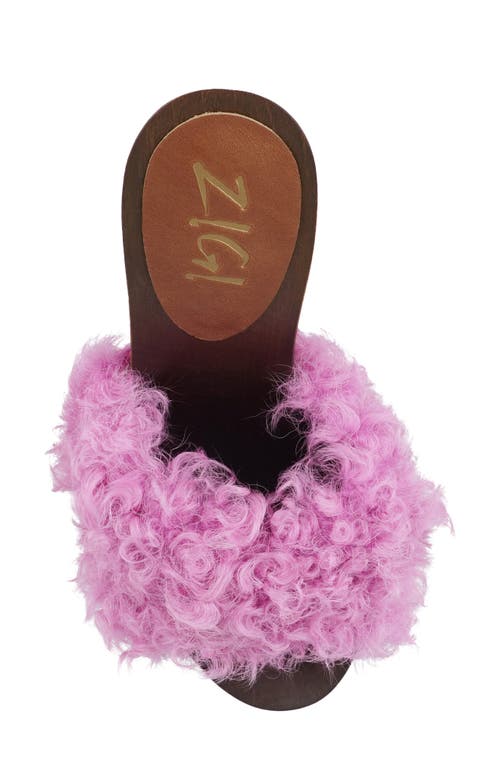 Zigi Genuine Shearling Platform Sandal In Purple