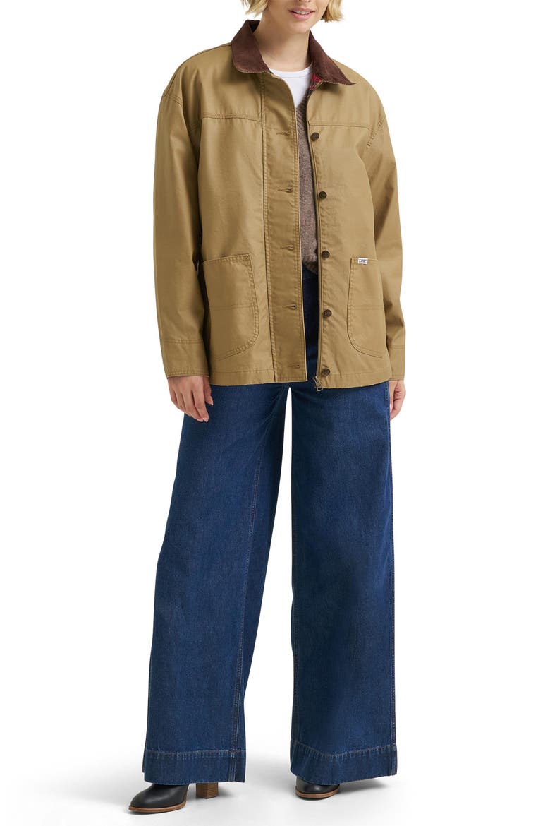 Cotton Chore Coat, Alternate, color, DARK KHAKI