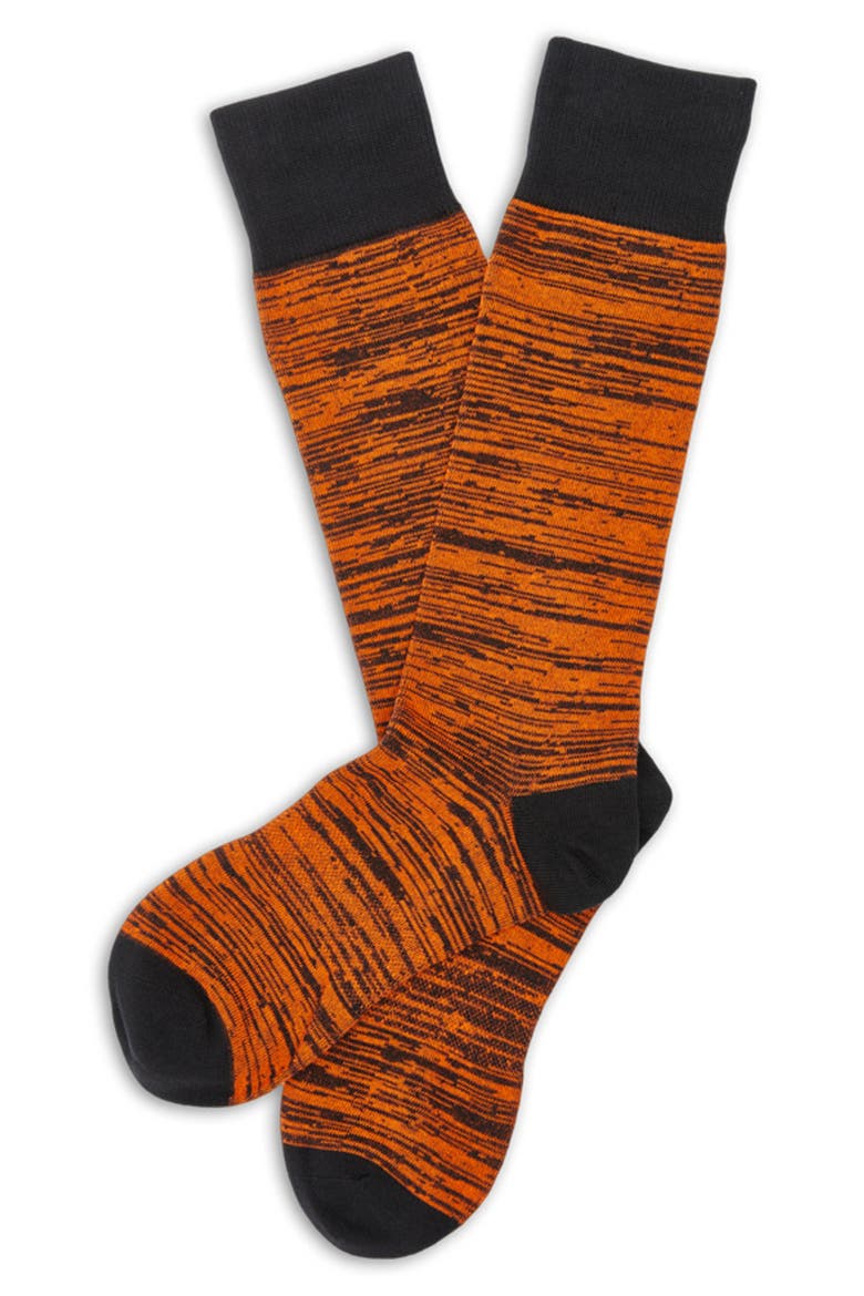 Marled Dress Socks, Alternate, color, ORANGE / BLACK
