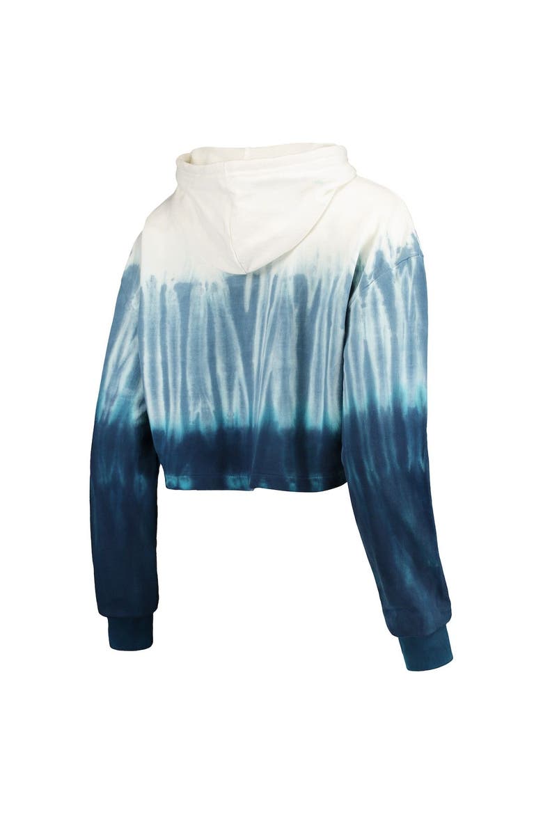 Women's FOCO College Navy/White Seattle Seahawks Dip-Dye Crop Pullover Hoodie & Shorts Set, Alternate, color, Navy