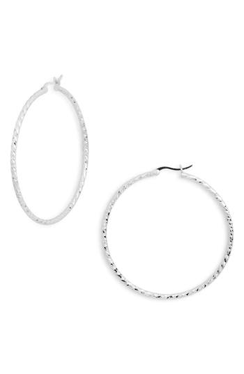 Argento Vivo Textured Hoop Earrings In Silver