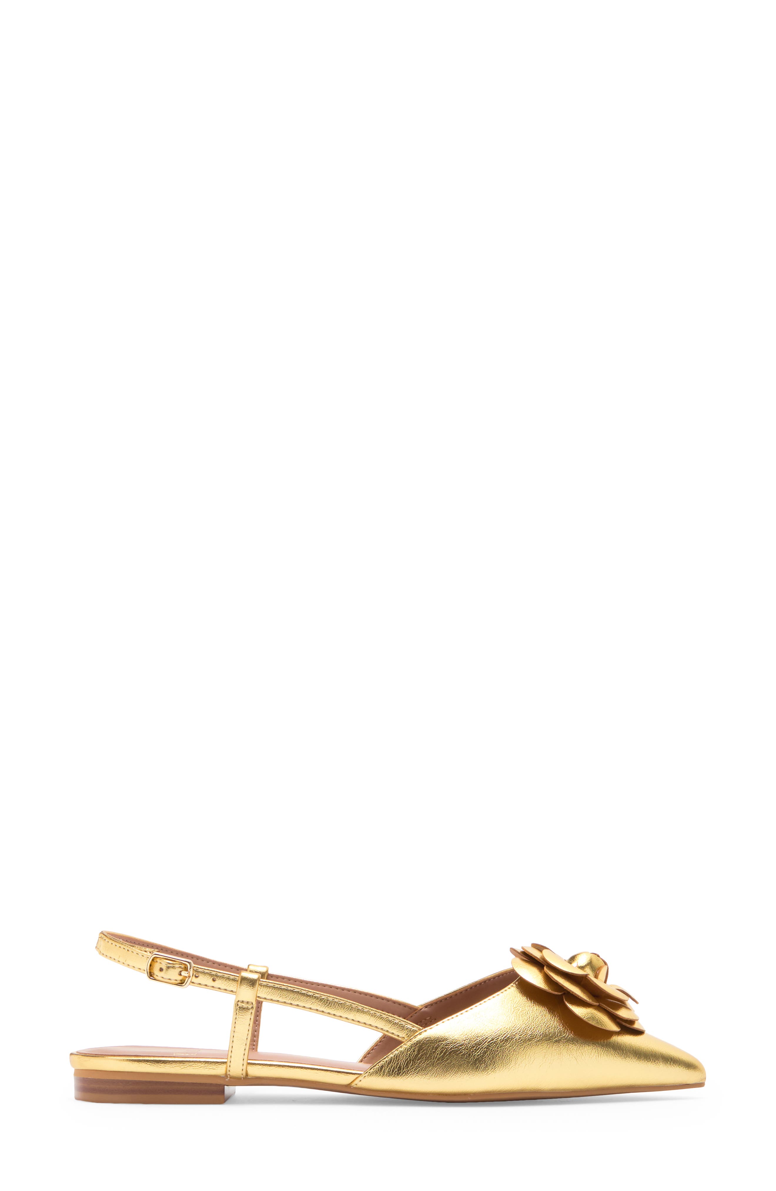 Linea Paolo Christa Slingback Flat, Alternate, color, Gold