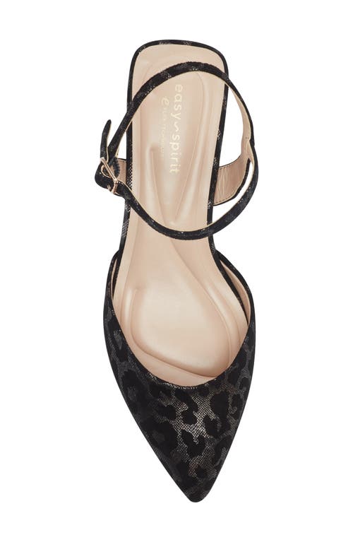 Easy Spirit Halyn Ankle Strap Kitten Heel Pump In Black