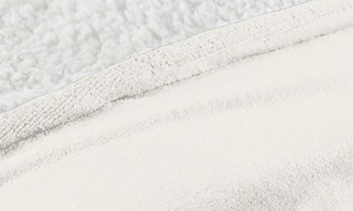 Woven & Weft Faux Shearling Fleece Throw Blanket In White