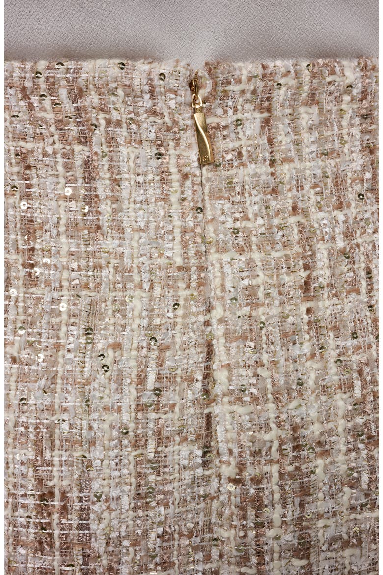 Sequin Tweed Pencil Skirt, Alternate, color, BEIGE/ DARK CREAM MULTI