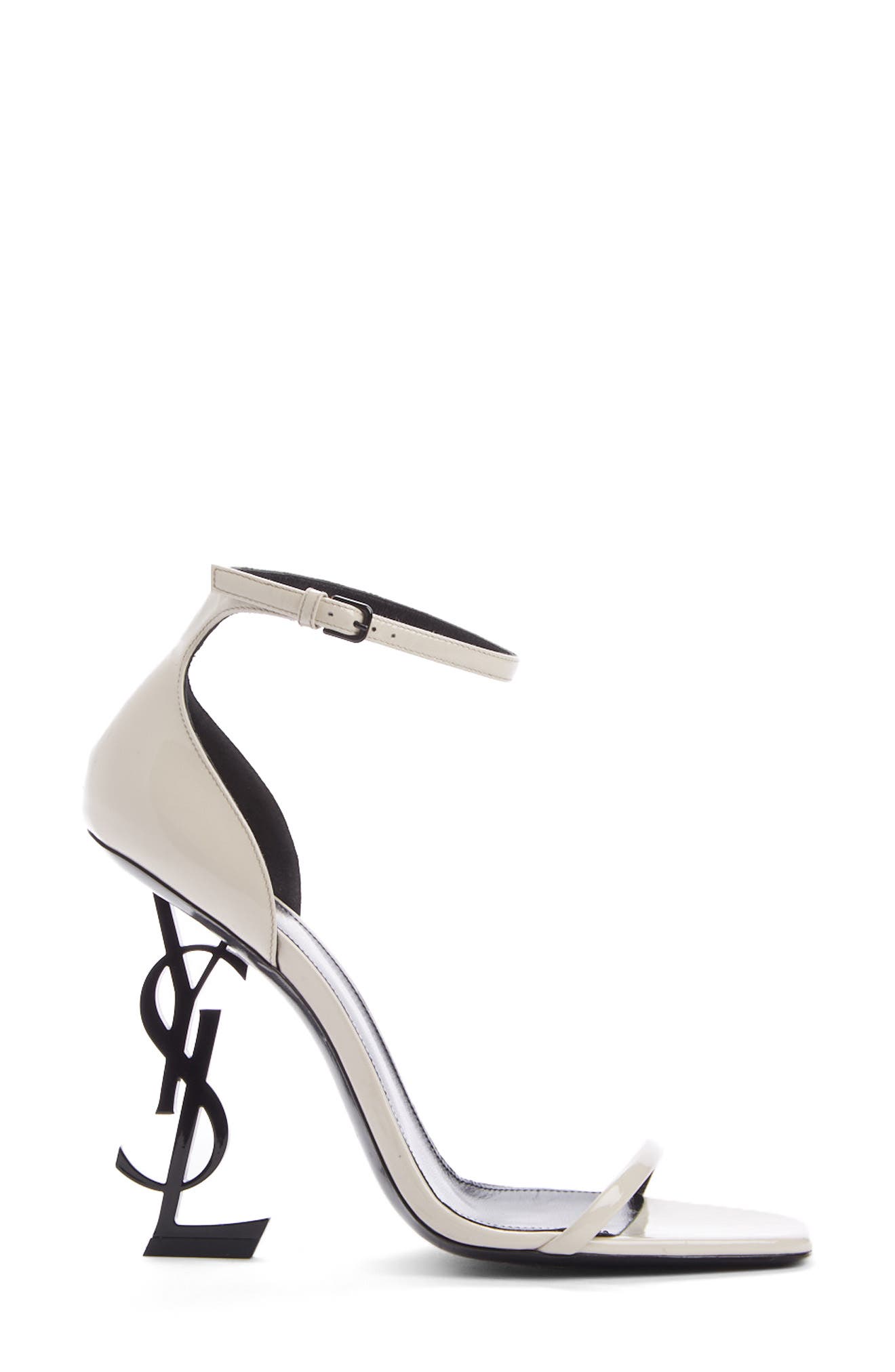 Opyum YSL Ankle Strap Sandal, Alternate, color, LATTE PATENT/ BLACK