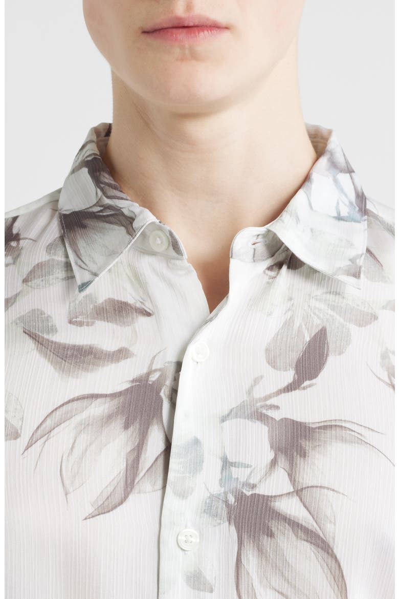 Oversize Floral Short Sleeve Button-Up Shirt, Alternate, color, WHITE LUMINOUS FLORAL