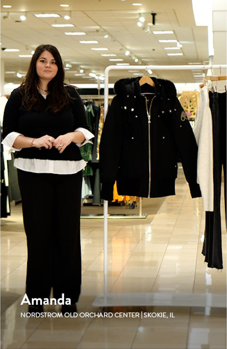 Debbie Bomber Jacket with Genuine Shearling Trim, sales video thumbnail