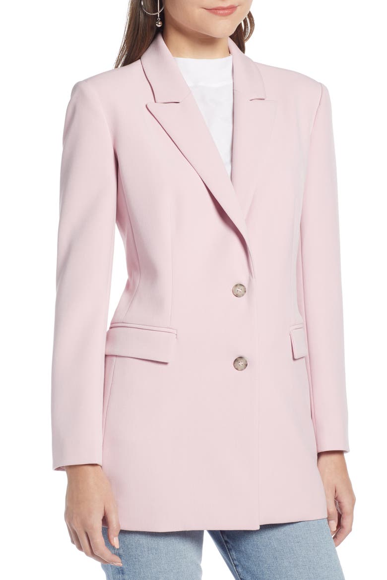 Slouchy Narrow Lapel Blazer (Nordstrom Exclusive), Alternate, color, PINK CARNATION