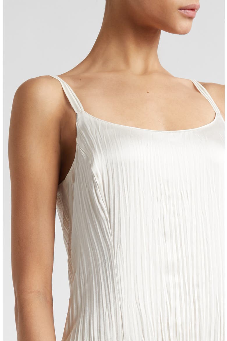 Relaxed Plissé Satin Midi Slipdress, Alternate, color, CHIFFON