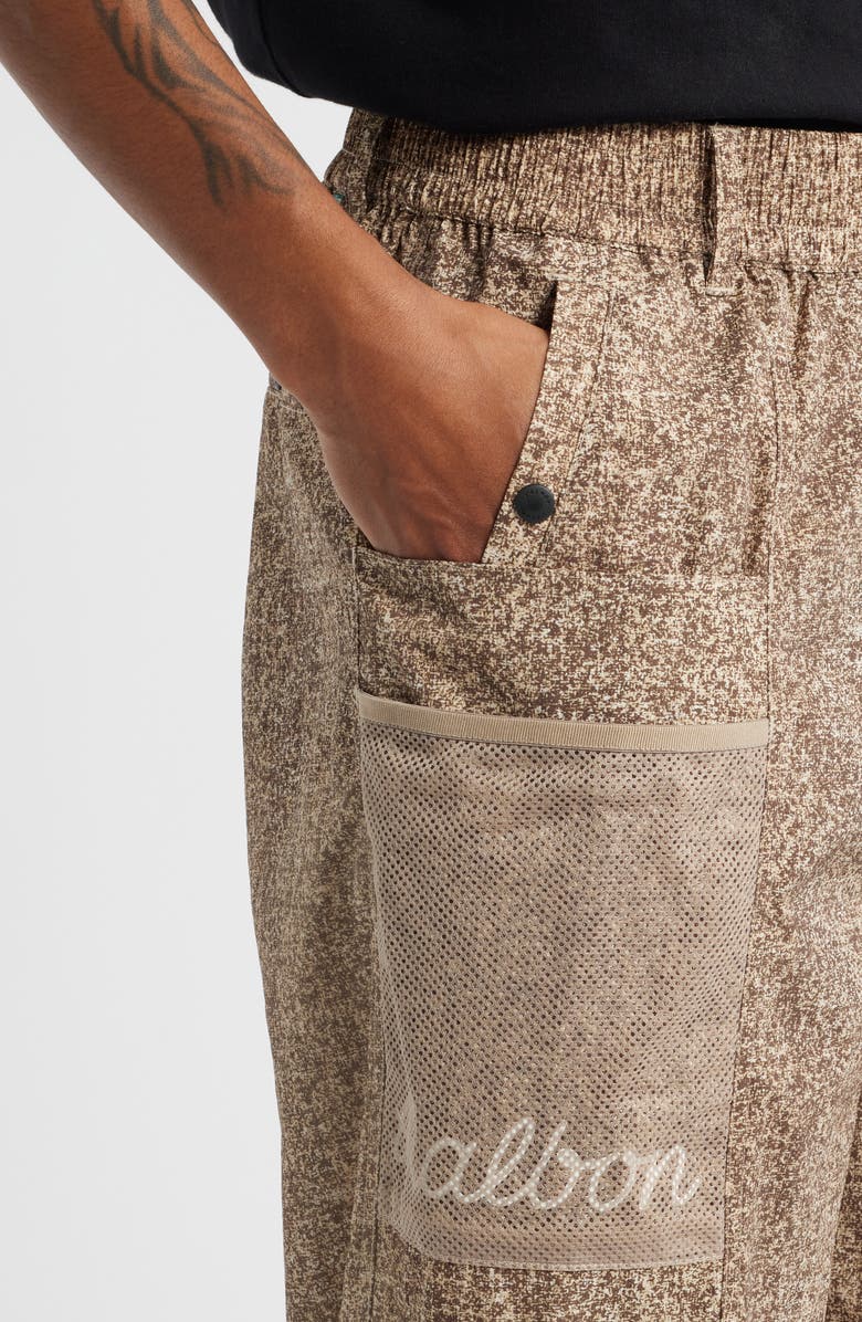 Malbon Golf Mesh Basket Pocket Pants, Alternate, color, Digital Wool