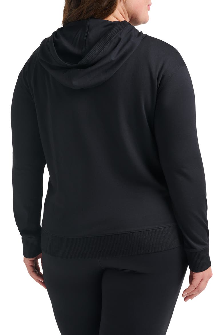 Friday Ponte Half Zip Hoodie, Alternate, color, BLACK