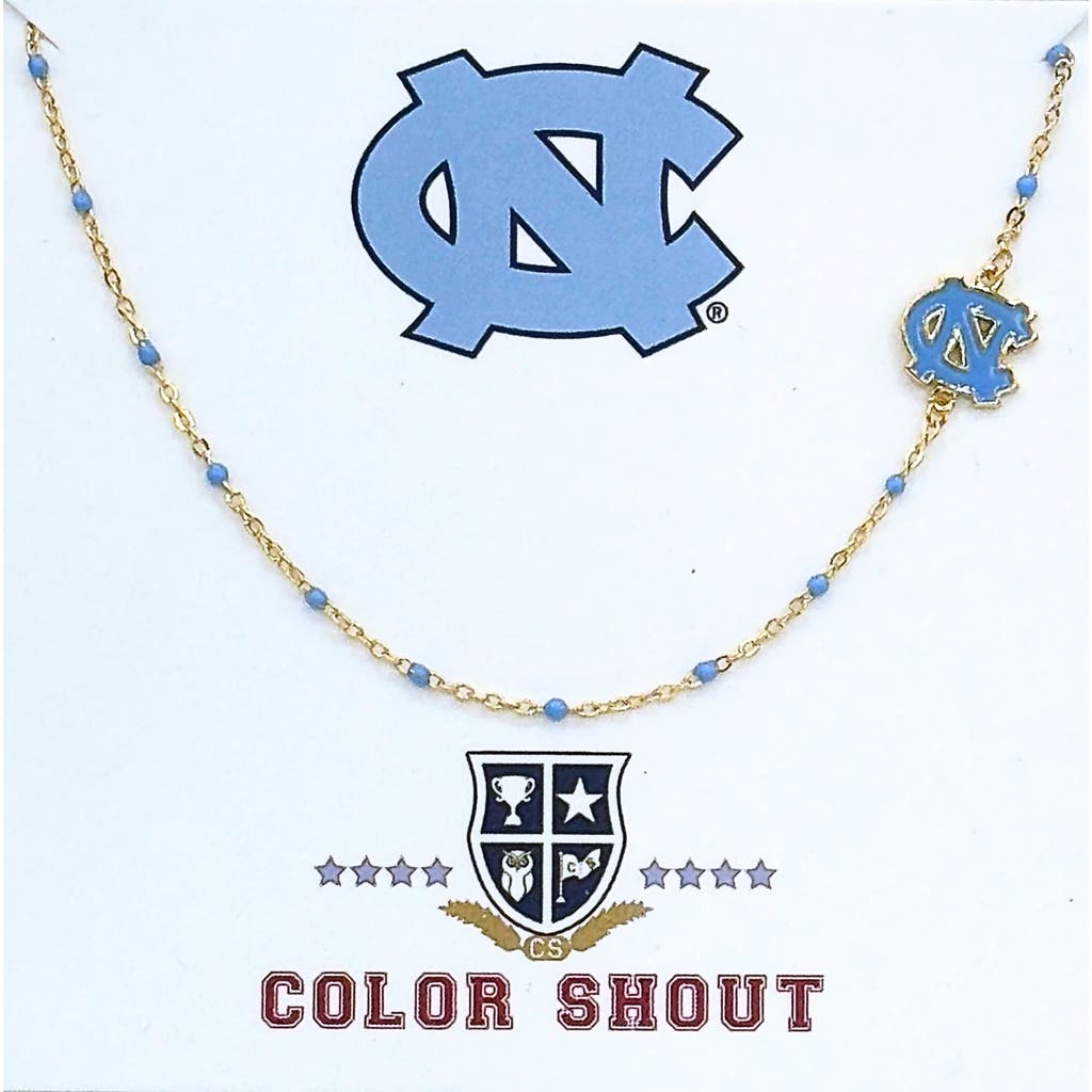 Color Shout University Of North Carolina Side Necklace In Gold