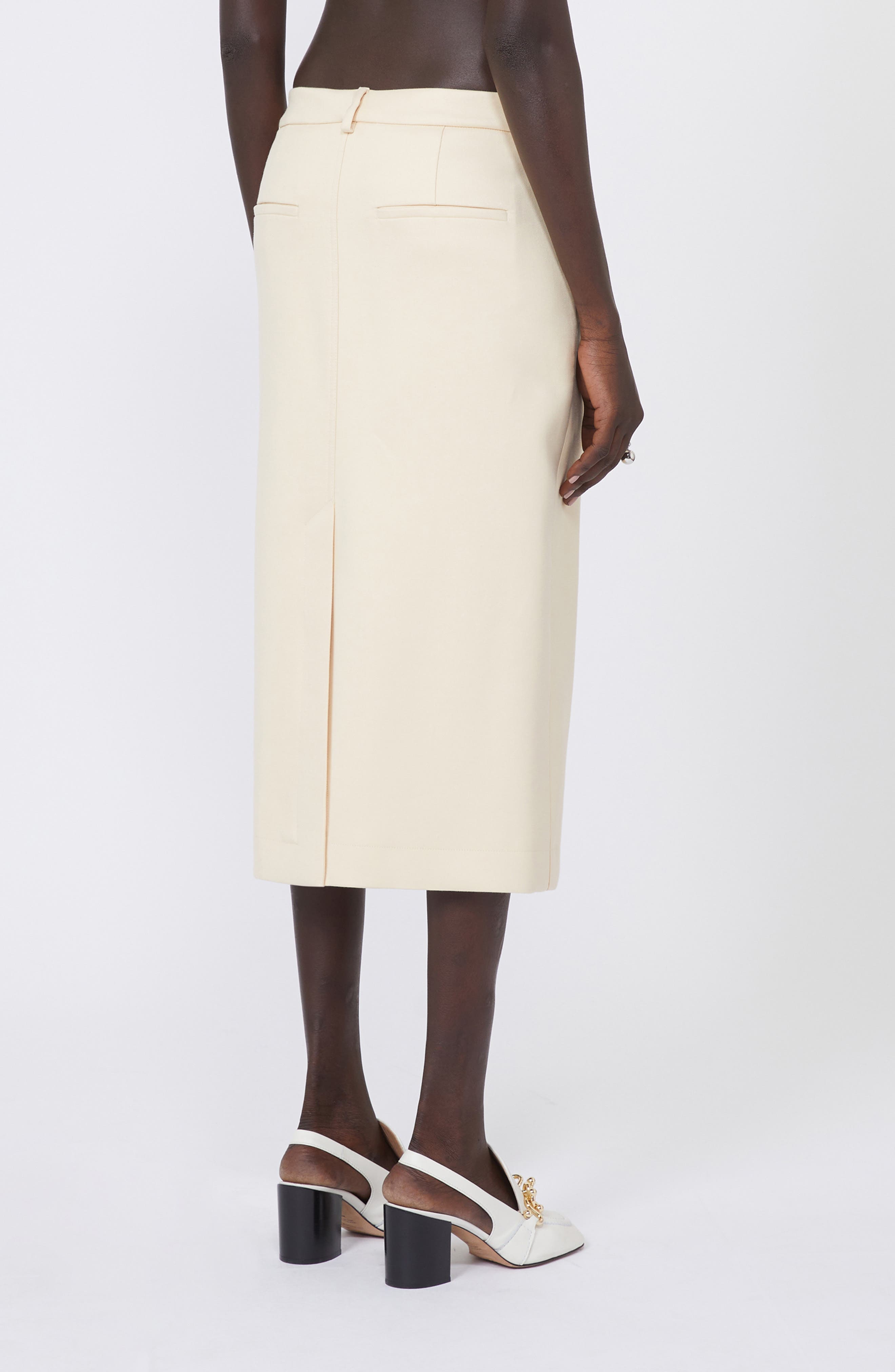 Adepto Cotton Blend Twill Pencil Skirt - image 2