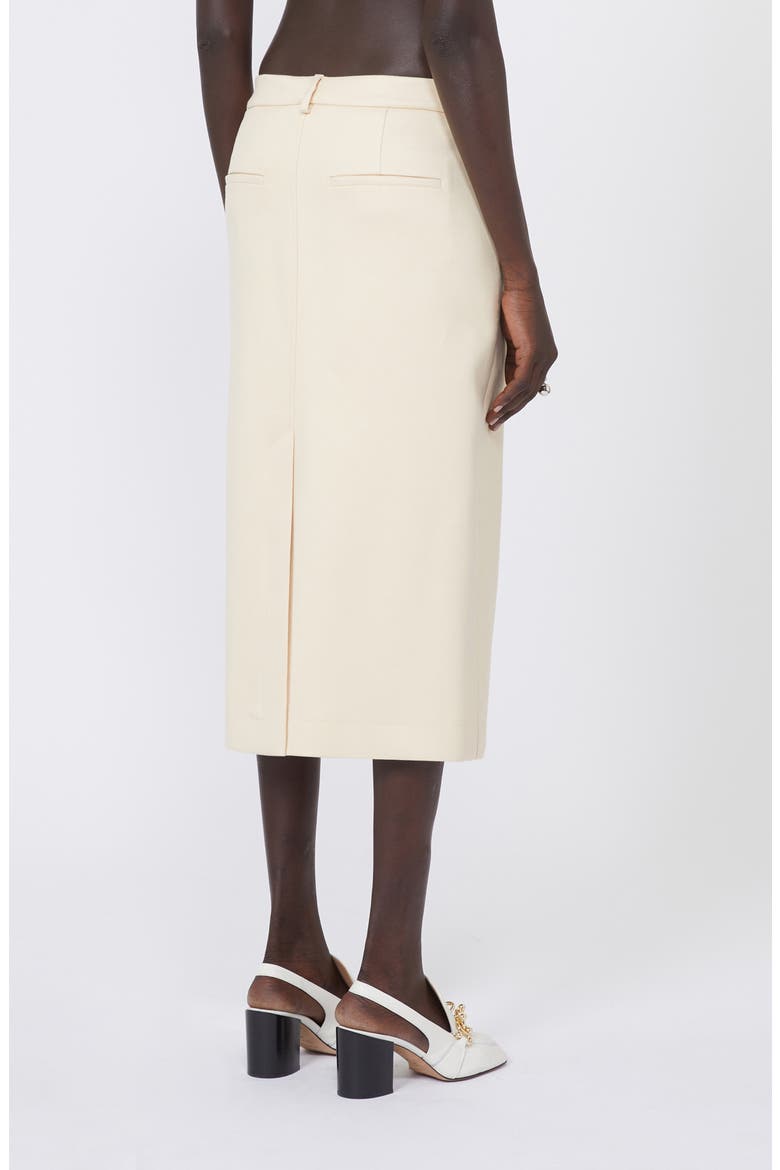Adepto Cotton Blend Twill Pencil Skirt, Alternate, color, VANILLA