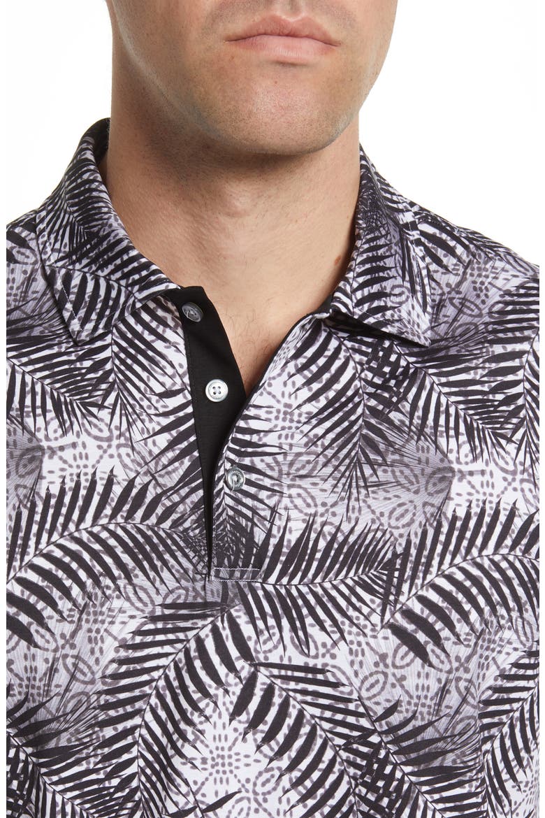 Digital Print Cotton Polo, Alternate, color, BLACK