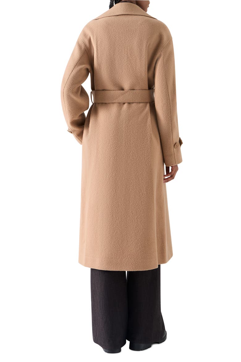 Heavy Wool Blend Belted Coat, Alternate, color, CAMEL