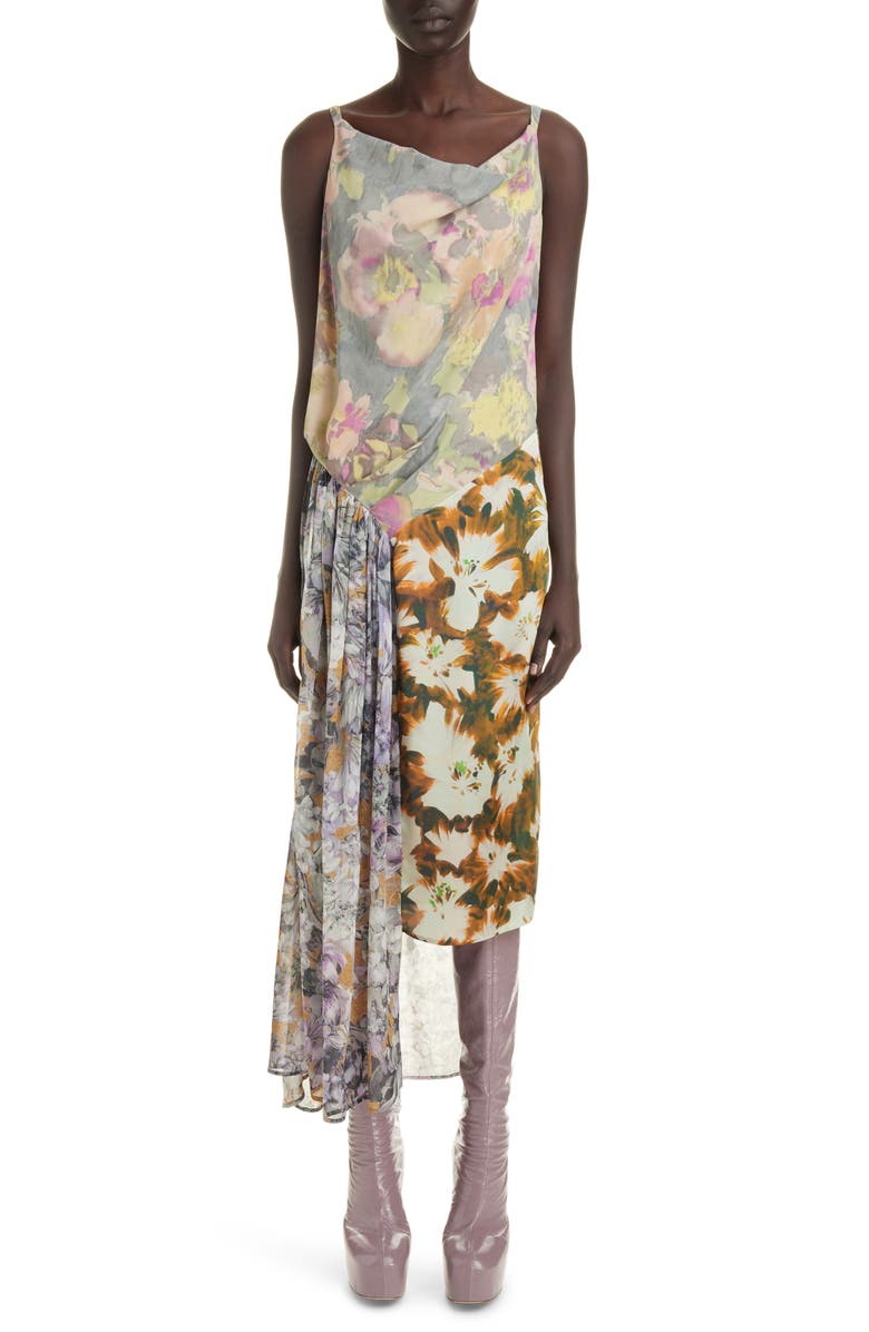 Dries Van Noten Darina Mix Floral Dress, Main, color, 