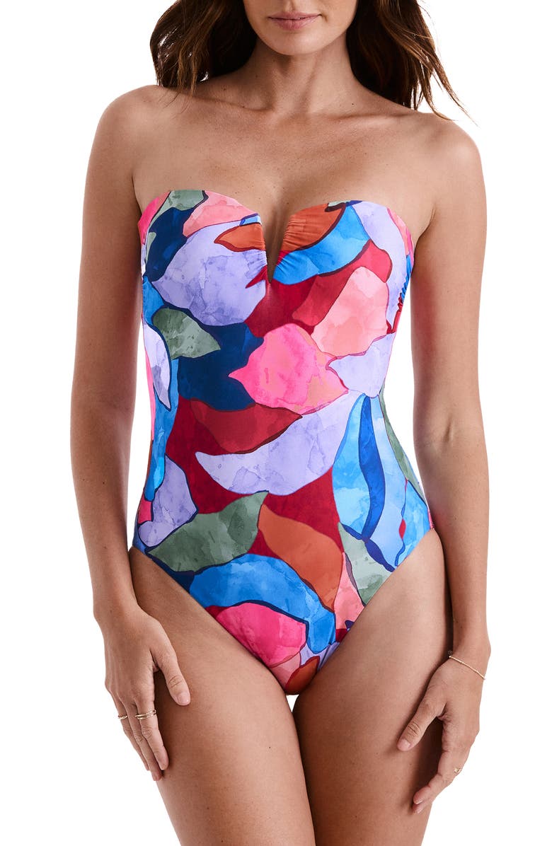 Mimi Flamingo Finn One-Piece Swimsuit, Alternate, color, Indigo