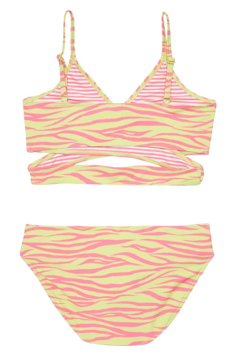 Two-Piece Swimsuit, Alternate, color, GREEN SHARP ZEBRA STRIPES