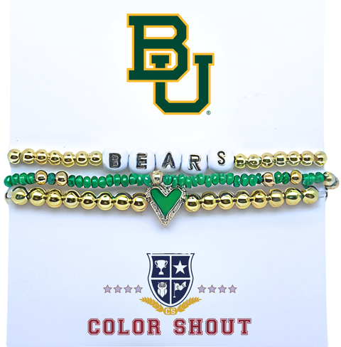 Baylor University Love My College Bracelet Stack