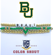 Color Shout Baylor University Love My College Bracelet Stack