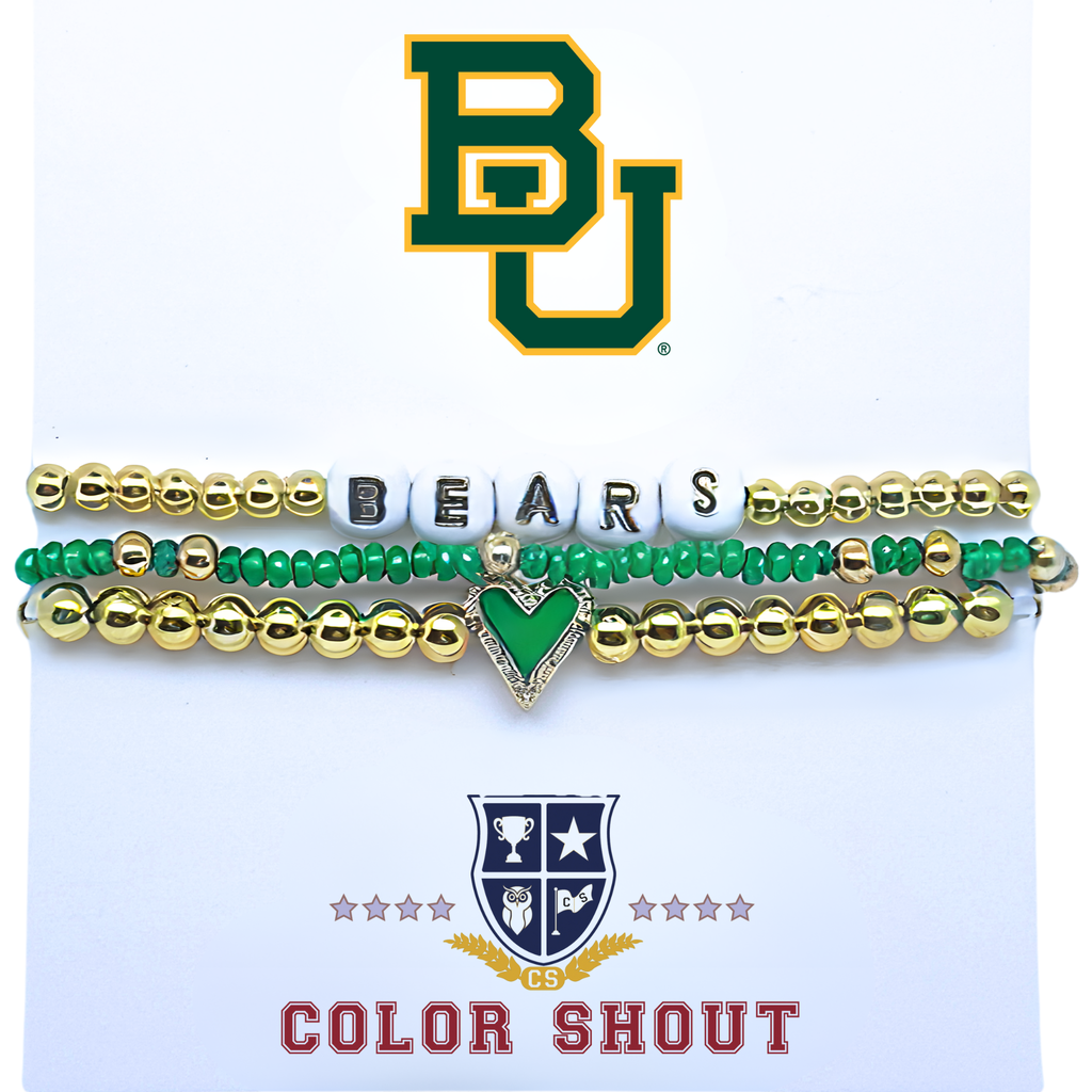 Color Shout Baylor University Love My College Bracelet Stack In Gray