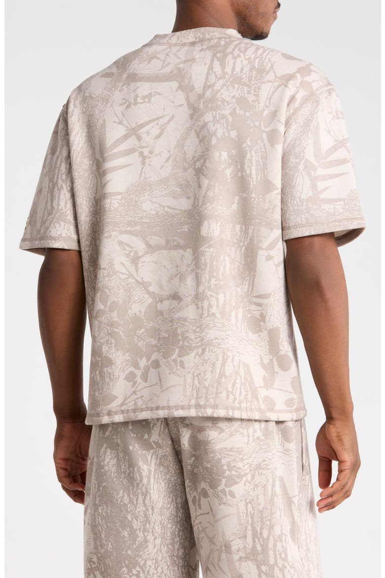 Tonal Leaves Fleece T-Shirt, Alternate, color, TONAL LEAVES