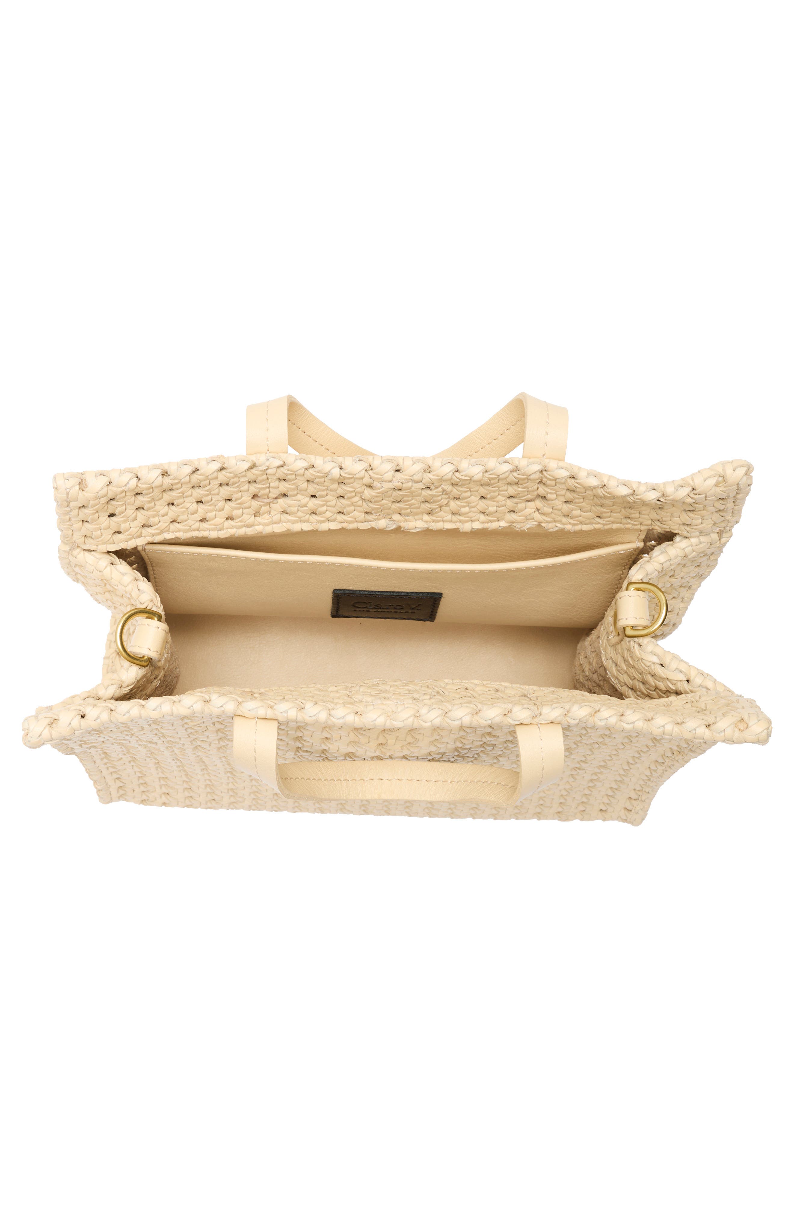 Clare V. Petit Simple Woven Leather Tote, Alternate, color, 