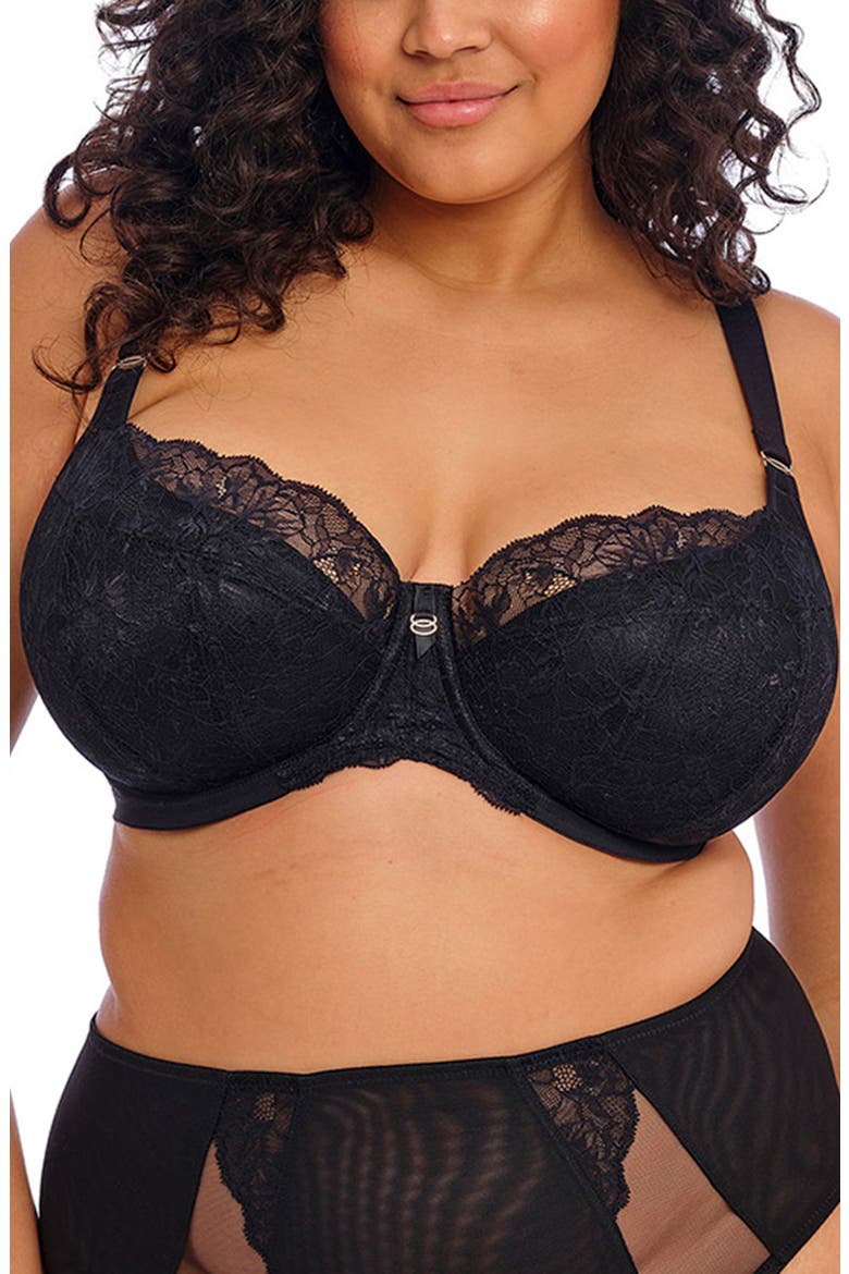 Brianna Underwire Padded Half Cup Bra, Main, color, BLACK