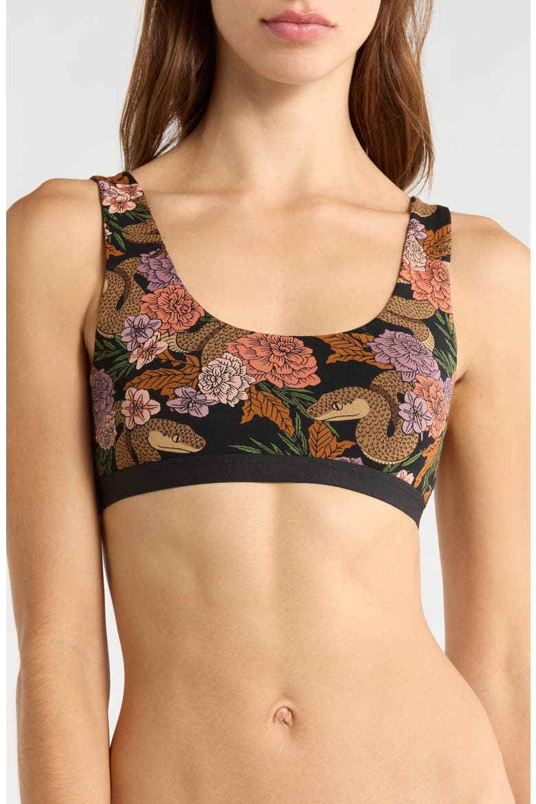 Print Bralette, Main, color, GARDEN SNAKE