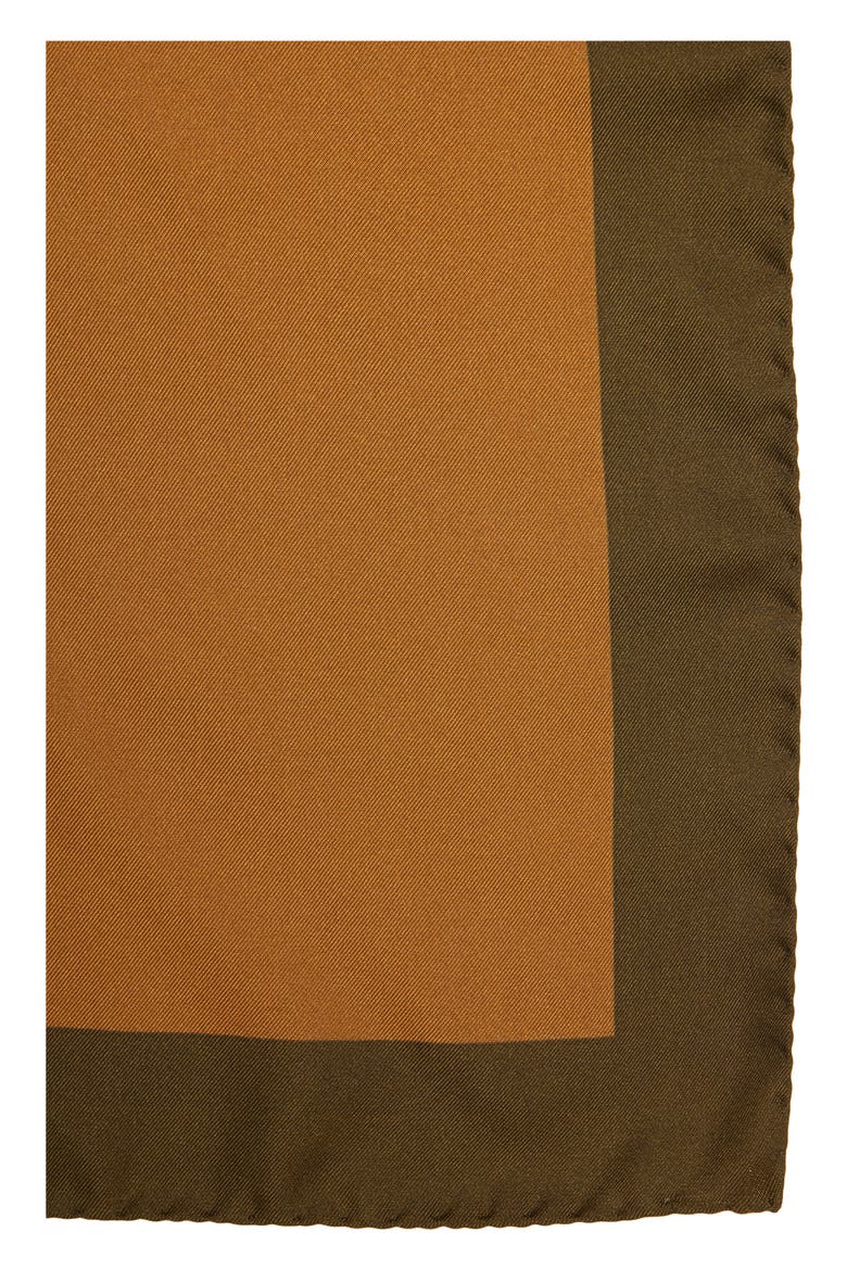 Silk Square Scarf, Alternate, color, 7766 OCHRE/ DARK GREEN
