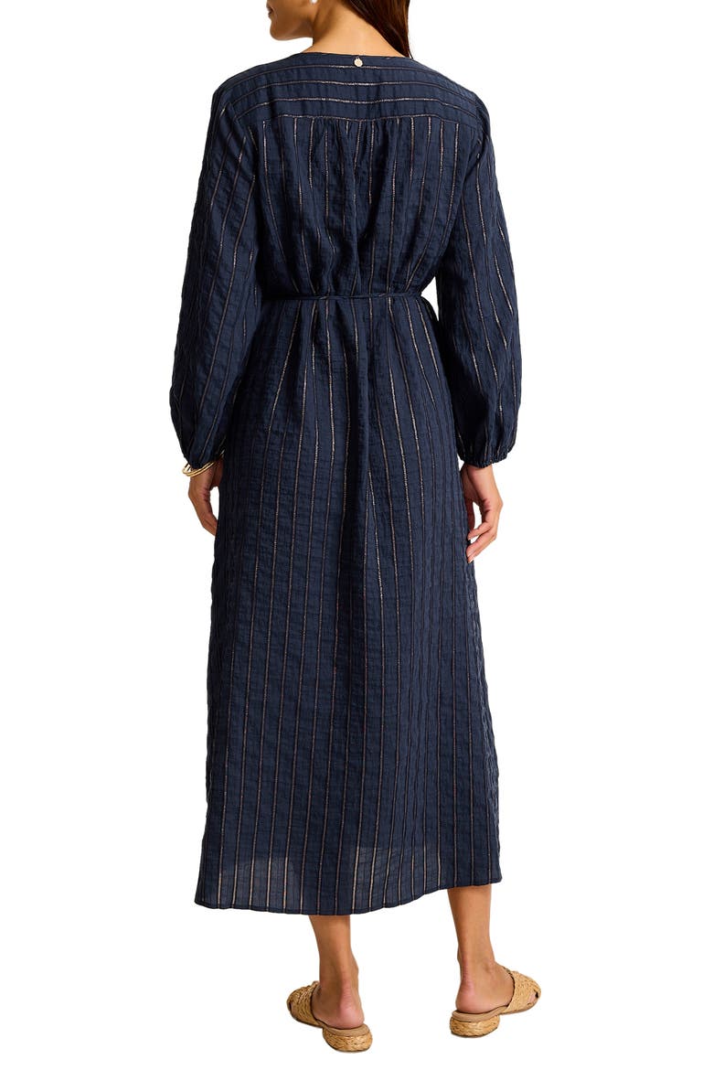 Metallic Stripe Long Sleeve Maxi Dress, Alternate, color, COASTLINE