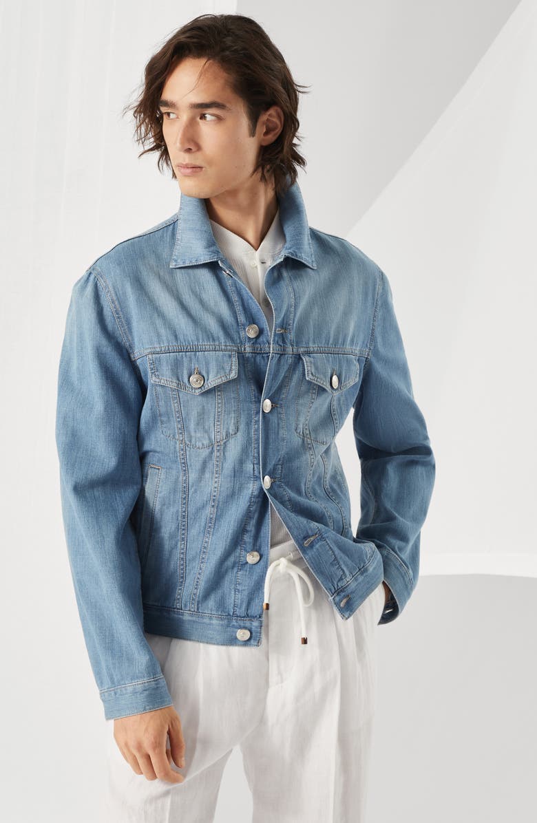 Brunello Cucinelli Denim four-pocket jacket, Alternate, color, 