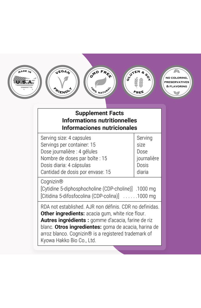 SuperSmart CDP Choline 1000mg per Day, Alternate, color, NO COLOR