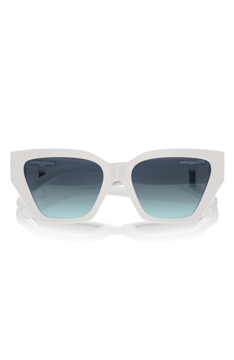 Tiffany & Co. 55mm Gradient Cat Eye Sunglasses, Alternate, color, Blue White