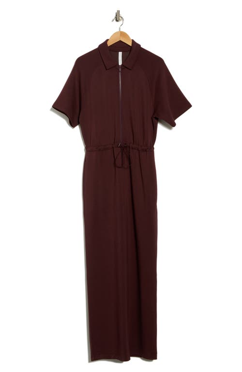 Z By Zella Whisper Relaxed Fit Scuba Knit Jumpsuit In Burgundy