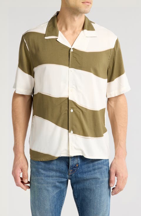 Wavy Stripe Camp Shirt