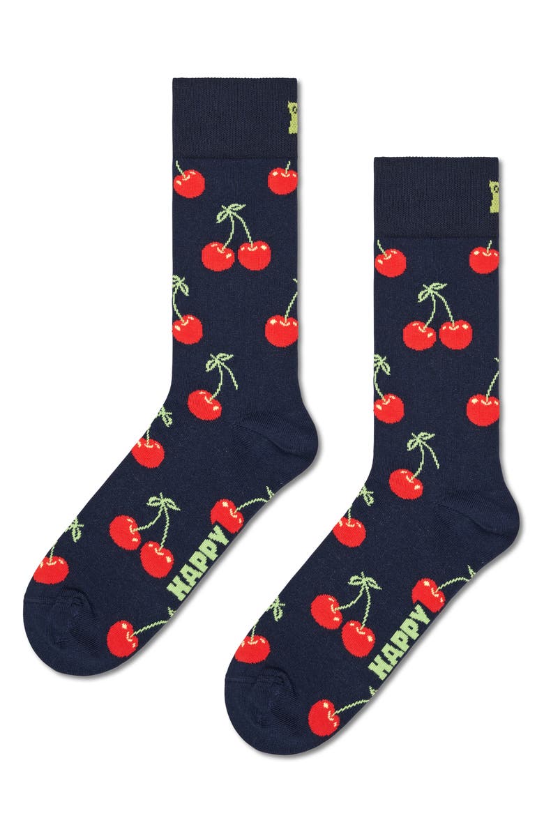 Happy Socks Assorted 3-Pack Food Crew Socks Gift Box, Alternate, color, Navy