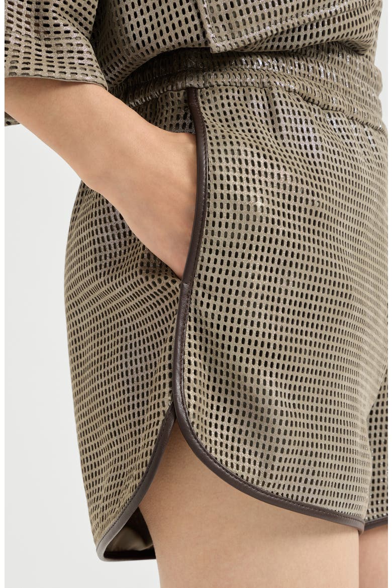 Leather shorts, Alternate, color, Khaki