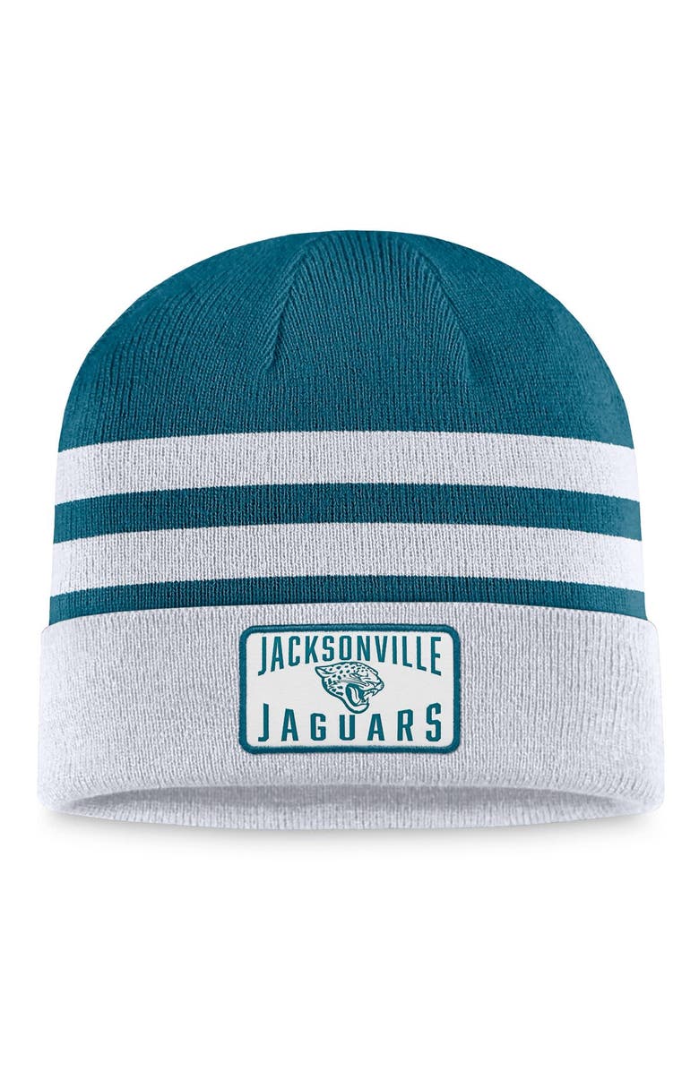 FANATICS Men's Fanatics Branded Heather Gray Jacksonville Jaguars Logo Cuffed Knit Hat, Main, color,