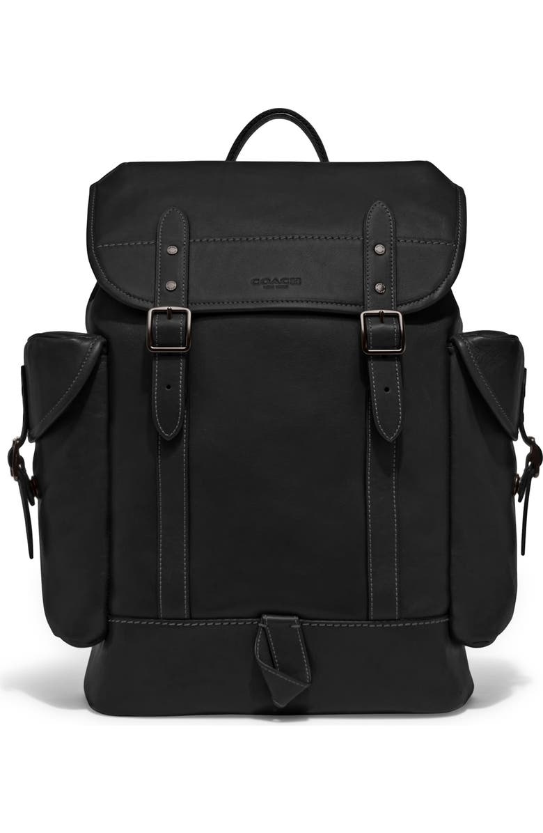 COACH Hitch Leather Backpack, Alternate, color,