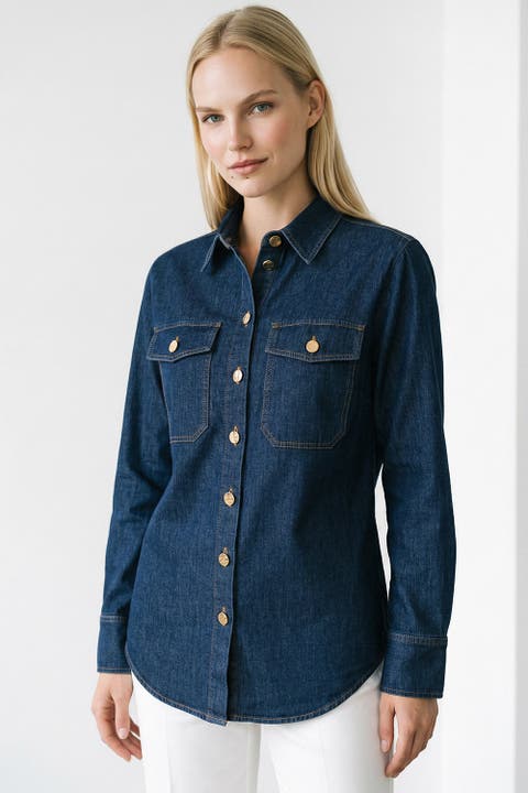 Duwayne Long Sleeve Snap Button Denim Shirt
