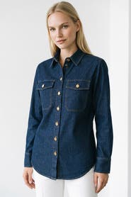 Exquise Duwayne Long Sleeve Snap Button Denim Shirt