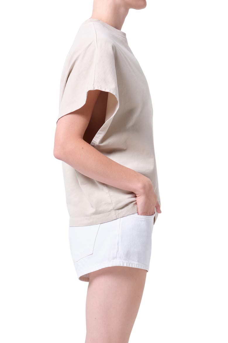 Corrine Asymmetric Tee, Alternate, color, RICE GRASS BEIGE